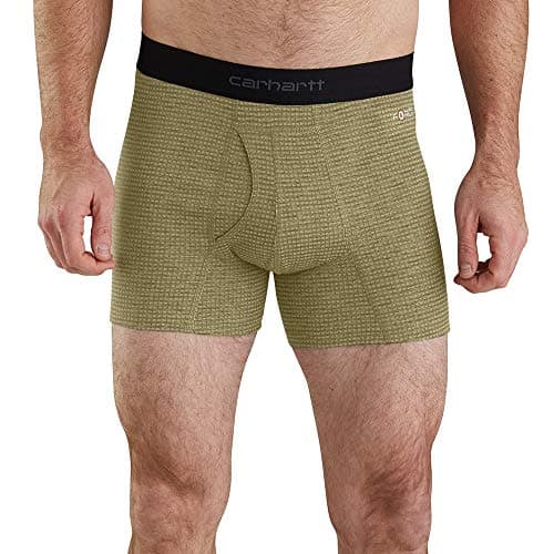 Carhartt Men's MBB122 5 Inch Tech Boxer Brief - Large - Burnt Olive