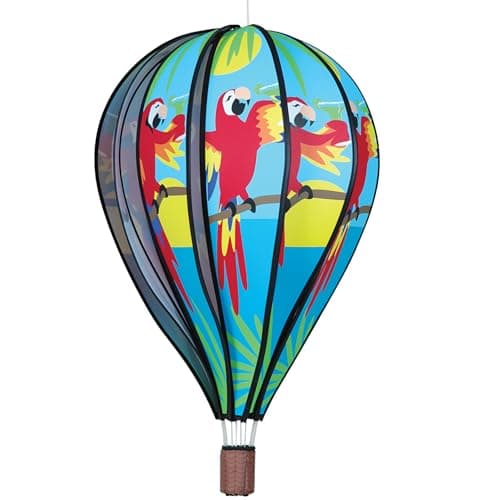 Hot Air Balloon Hanging Garden Spinner 22 Vibrant 5O Clock Somewhere Design WeatherResistant Outdoor Decor Durable Lightweight for Patios Yards and Gardens EyeCatching Wind Spinner