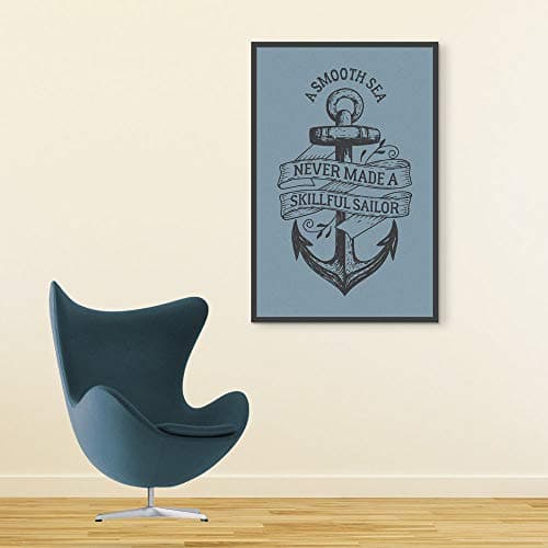 Inephos Smooth Sea Inspirational Poster Print (Size: 8 inch X 12 inch, Framed, Laminated Print)