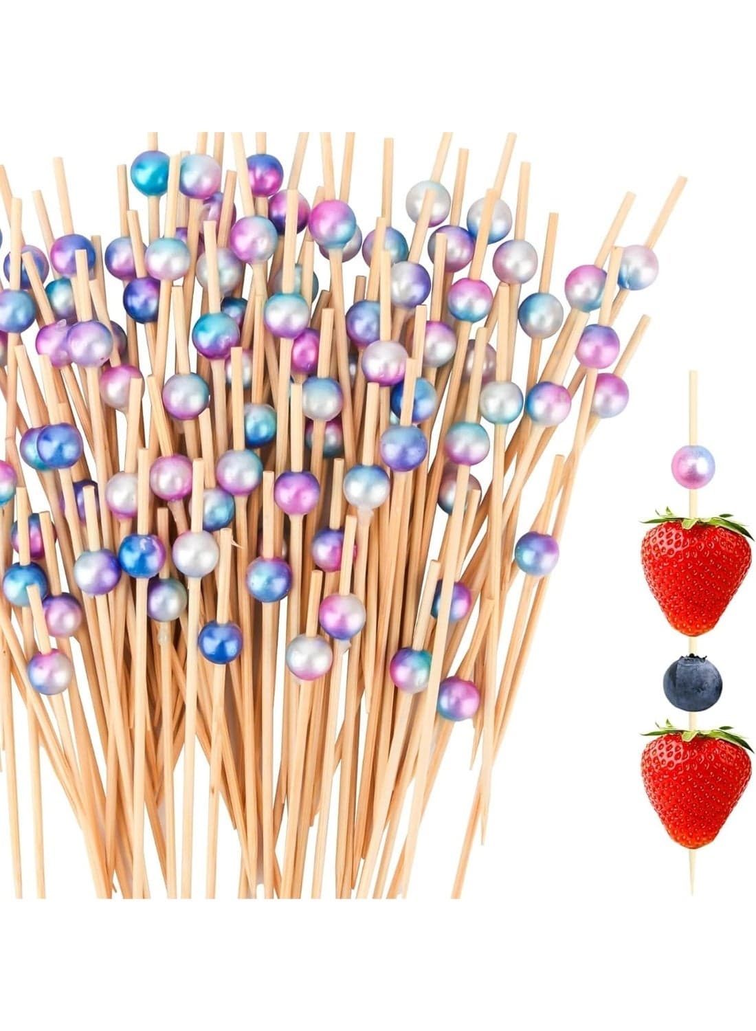 Fancy Toothpicks for Appetizers,200 PCS Flavored Toothpicks,Christmas Cocktail Picks,Holiday Toothpicks,Party Picks,Cocktail Skewers For Appetizers,Bamboo Cocktail Picks,4.7 Inch Sandwich Toothpicks