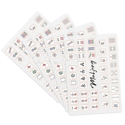 Seenelling 4 Pcs Mahjong Tile Mixer Shuffler for Mixing and Shuffling Tiles Plastic Mahjong Accessories Gifts for Lovers Playing Game Classic Style
