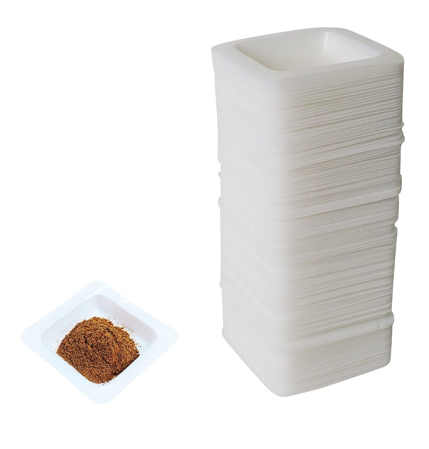 Small 1.7" Square Polystyrene Weigh Boats, Weighing Dishes, Weighing Boats, Anti-Static Disposable Tray, 10ml (160 pcs)