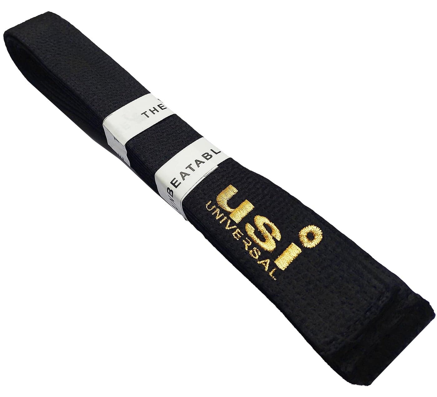 USI UNIVERSAL Karate Belt, 417B Black Karate Belt For Men & Women, Taekwondo Judo Solid Rank Karate Martial Arts Belts with Silk Look (Size 300cm)