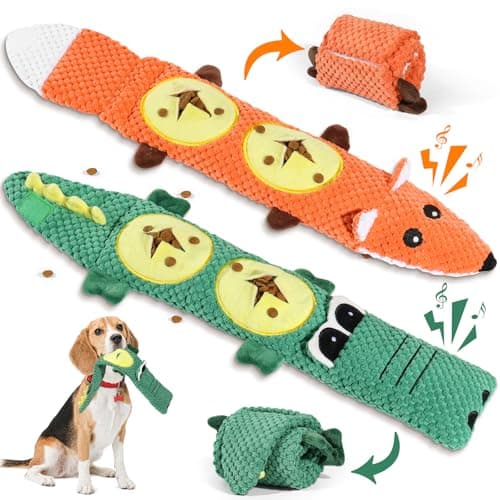 QWYXZZ 2 Pack Dog Toys for Aggressive Chewers - Interactive Dog Toys, Interactive Puppy Dog Chew Toys with Squeaker & No Stuffing Dog Puzzle Toy (Suitable for Small and Medium Dogs)