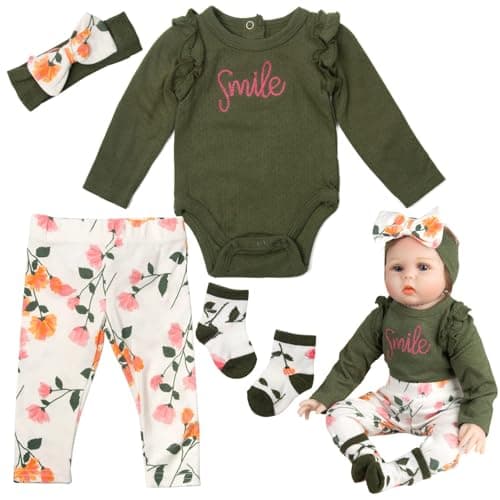 Reborn Baby Doll Clothes 20 Inch Girl 4pcs for 1722 Inch Silicone Baby Doll Clothes Accessories Sets