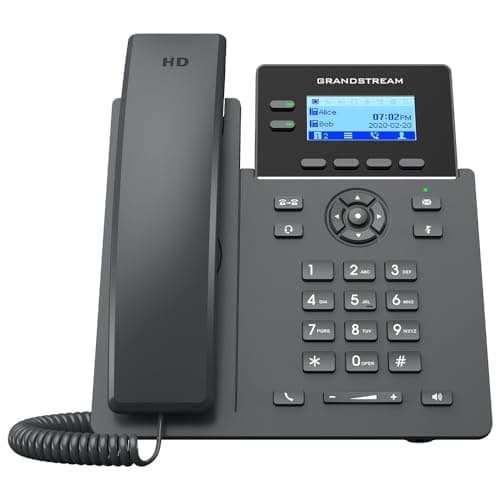 Grandstream GRP2602G IP Phone | 2 Lines, 4 SIP Accounts | 2.4-Inch LCD Display | Dual-Port Gigabit Ethernet with Integrated PoE