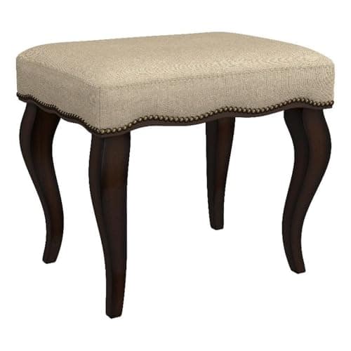 Hillsdale Hamilton Wood and Upholstered Backless Vanity Stool for Makeup Room and Bathroom, Burnished Oak