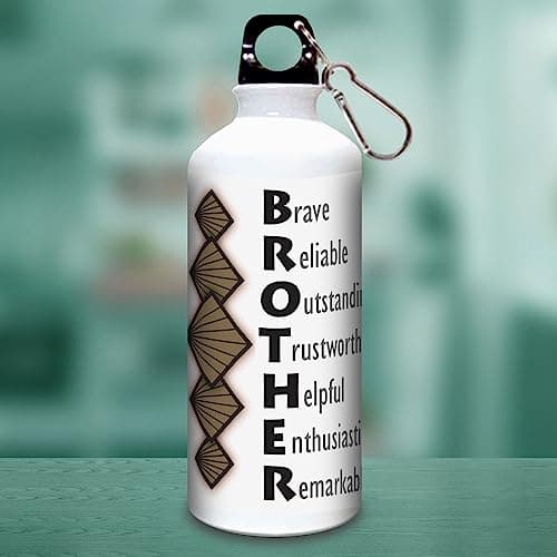 Brother Sipper Bottle, Printed Water Bottle Gift for Brother, Rakhi Gift for Bhai, Birthday Gift for Brother, Leakproof Sipper for Gym Travel