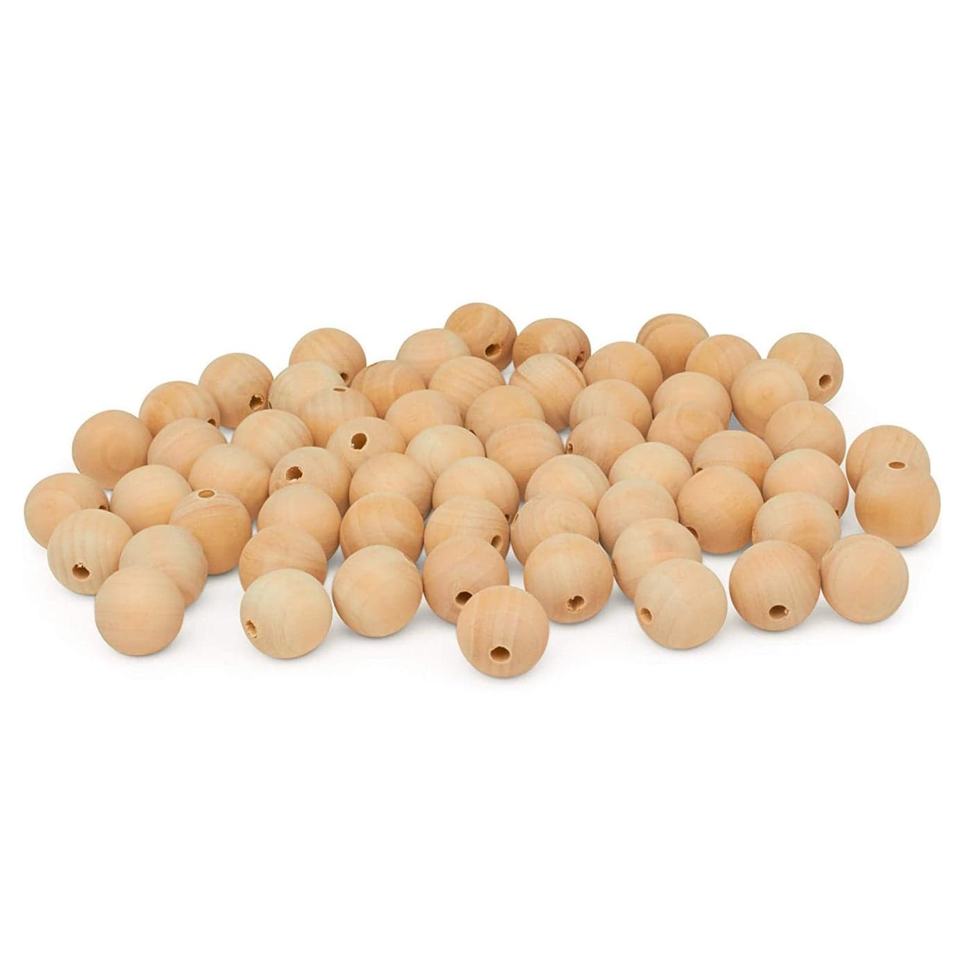 Large Wooden Beads for Crafts Pack of 100 25mm 1 x 38 Inch Hole Large Wood Beads for Crafts withHoles for DIY Round Wooden Balls for Crafts Wood Beads for Jewelry Making Woodpeckers