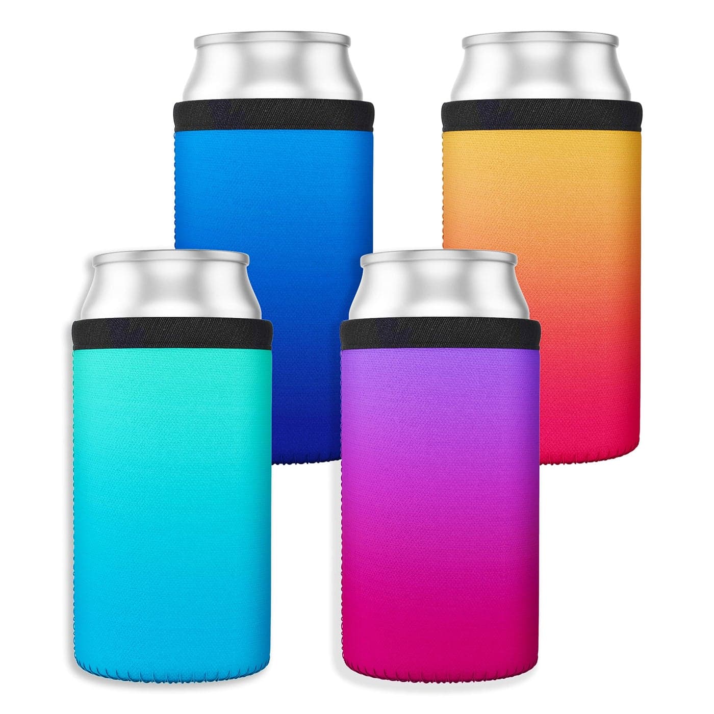 TahoeBay Ombre Cooler Sleeves for Cans and Bottles Memory Foam 4Pack 16oz Can