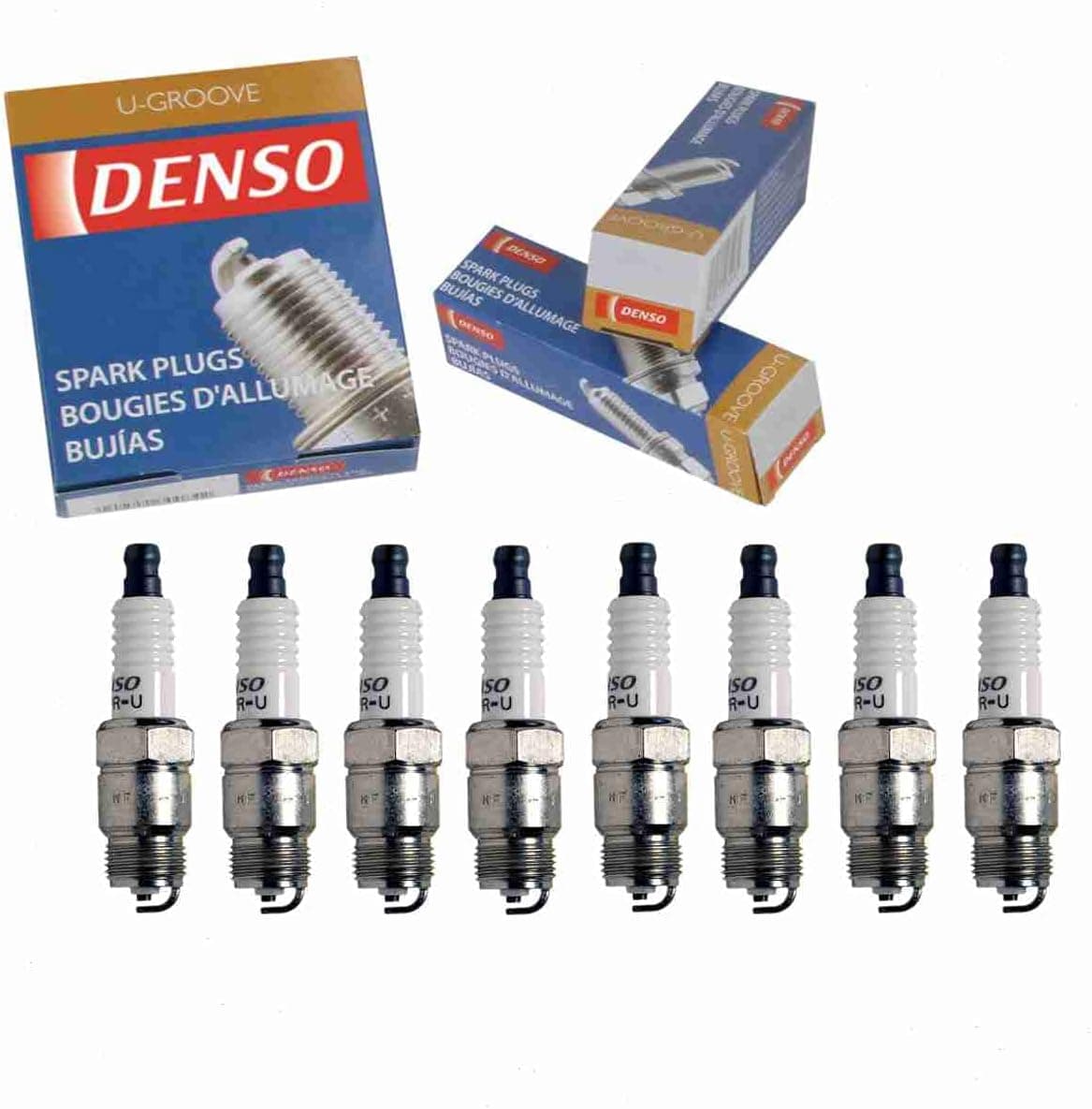 DENSO Standard U-Groove Spark Plugs - 8 Pack for Ford F-150 5.0L V8 (1990-1996)