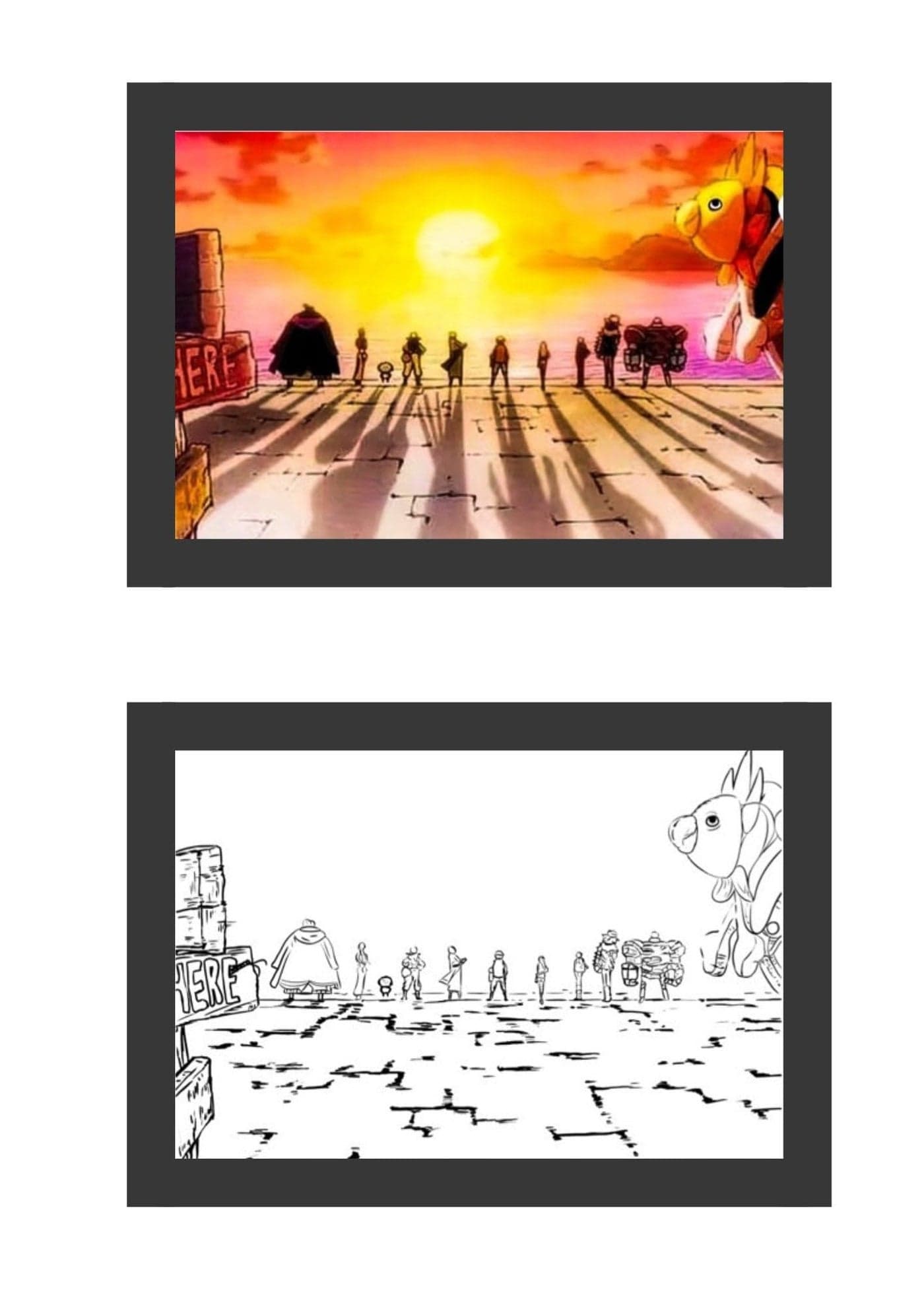 Nuvue Store One Piece Anime Light Painting Frame bingkai glow | USB | 5 x 7 inchs