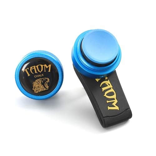 TAOM Round Shaped Pool Cue Chalk, Portable Billiard Chalk with Mini Pool Chalk Holder, Pool Chalk with Magnetic Fixed Belt Clip Pocket Chalker Clip for Billiard Cue Tip Tool Pool Table Accessories