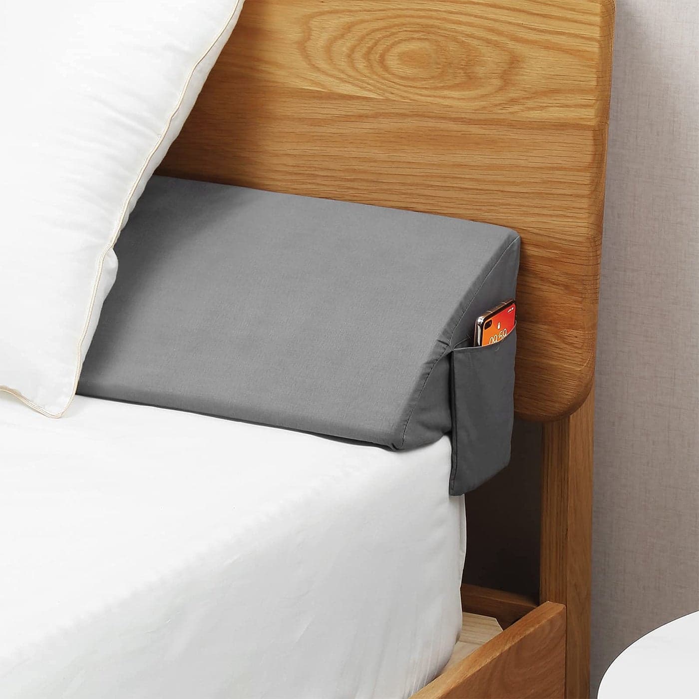Vekkia King Wedge Pillow HeadboardBed Wedge Pillow for HeadboardBed Gap FillerHeadboard PillowPillow Wedge for Headboard Gap06Stop Loosing Your PillowsPhoneGray 76x10x6