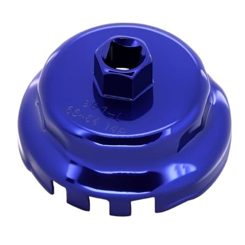 A ABIGAIL Heavy Duty Oil Filter Wrench for Toyota Oil Filter Tool Oil Filter Cap Wrench Removal Tool 64mm 12 Drive for Lexus Camry 4 Runner Tundra 2557L Engine