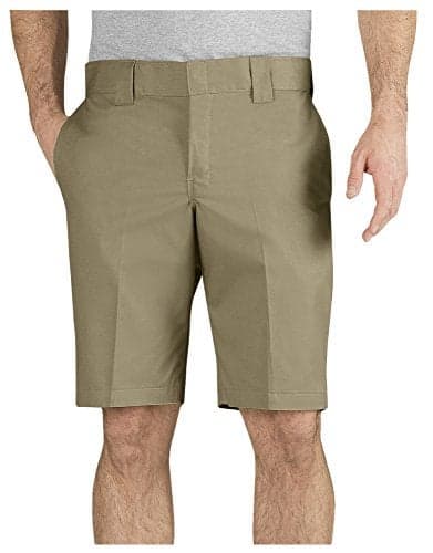 Dickies Men’s 11-Inch Slim Fit Stretch Work Shorts – Lightweight Uniform Shorts for Men with Flat Front Utility Design, Desert Sand, 38 US