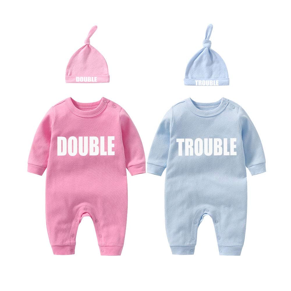 YSCULBUTOL Baby Twins Clothes Best Friends Forever Baby Bodysuit Set Friends Inspired Matching Twins OutfitsPink DT L3M