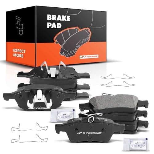 A-Premium Front & Rear Ceramic Disc Brake Pads Set Compatible with Select Ford, Mazda and Volvo Models - Escape 2013-2016, Focus 2012-2018, 3 05-13, 3 Sport, 5, C30, C70, S40, V50, Transit Connect