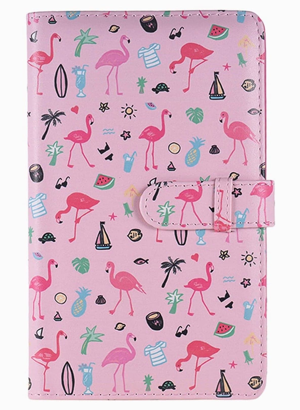 Mini Photo Album 96 Pockets PU Leather Flamingo Pattern Polaroid Book for Fujifilm Instax 9 8 7s 70 25 50s 90 Films Camera Paper Credit Card
