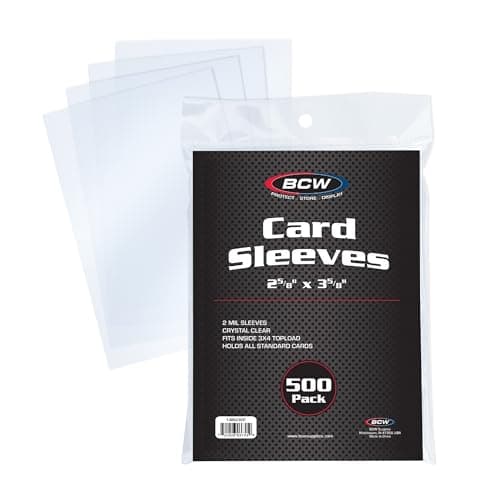 BCW Standard Penny Sleeves 500 Count 258 x 358 Crystal Clear AcidFree for Trading Cards Baseball Basketball Football Hockey Pokmon MTG
