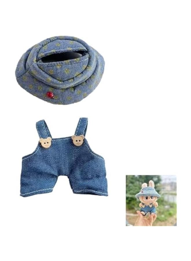 Doll Clothing - Doll Clothes for Dolls, 6.7 inches /17cm Dolls Accessories 6.7 inches Dolls Accessories Doll Chic Style Set - Clothes + Overalls No Doll (Blue Hat)