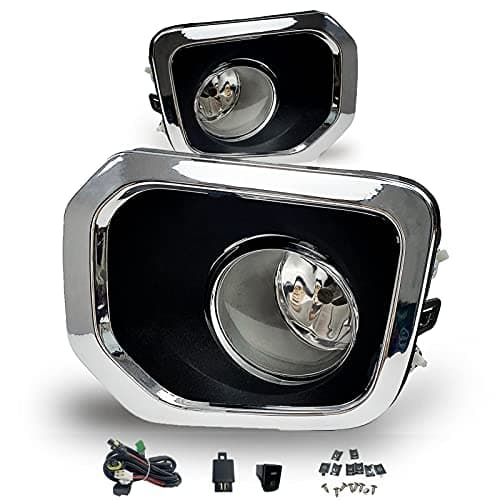 Driving Fog Lights Fit for Toyota Tacoma 2016-2023 (Fits SR, SR5 Model Only) with H11 55W Halogen Bulbs Chrome Bezel