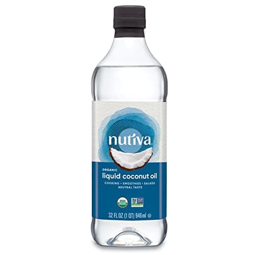 Nutiva Organic Liquid Fractionated Coconut Oil 32 Fl Oz - USDA Organic, Non-GMO. Edible, Pure Coconut Oil for Cooking, Moisturizer for Skin, Hair Treatment. Contains Natural MCTs.