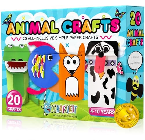 Craftikit 20 AwardWinning Animal Toddler Arts and Crafts for Kids Ages 310 Years AllInclusive Animal Craft Kits Fun Toddler Craft Box for Girls Boys in Preschool