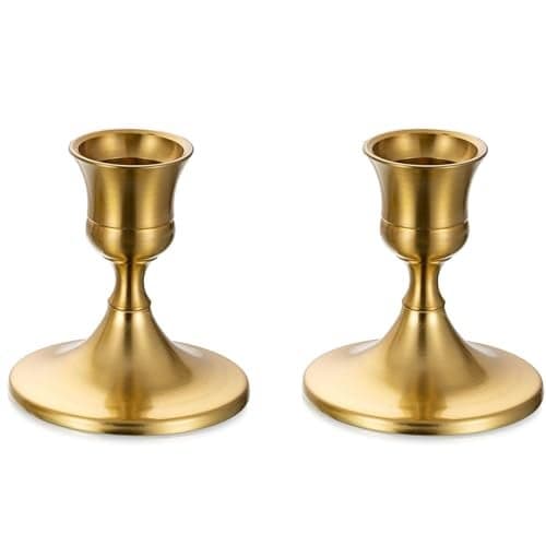 Sziqiqi Gold Candlestick Candle Holders - Decorative Candle Holders for Candlesticks Taper Candles Set of 2 for Dinning Table Fireplace Mantel Home Coffee Decorations