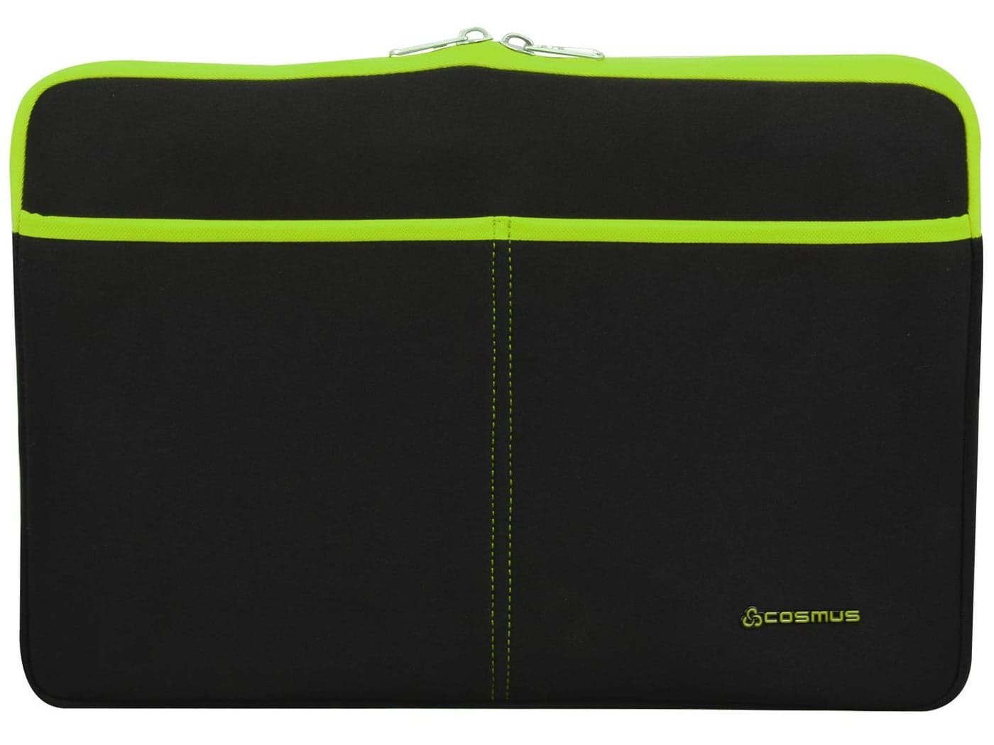 Cosmus Amaze Laptop Sleeve fit Upto 15.6 Inch Water Resistance Neoprene Fabric - Black & P Green