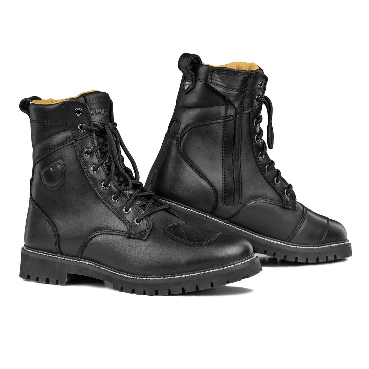 SHIMA THOMSON Lady Motorcycle Boots for Woman Reinforced Leather Womens Biker Boots with Side Zipper Ankle Support AntiSlip Sole Gear Shift Handle Black 55