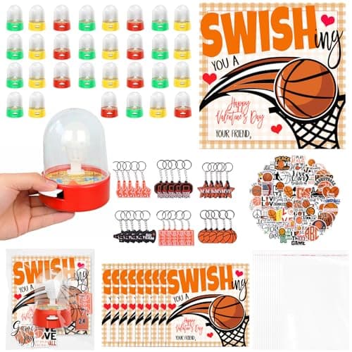 Gosodeny 30 Set Basketball Party Favor Mini Finger Basketball Games Basketball Accessories Stickers and Gift Bags Sport Fans Team Gift for Sport Basketball Team Lovers Players Gifts Sport Accessories