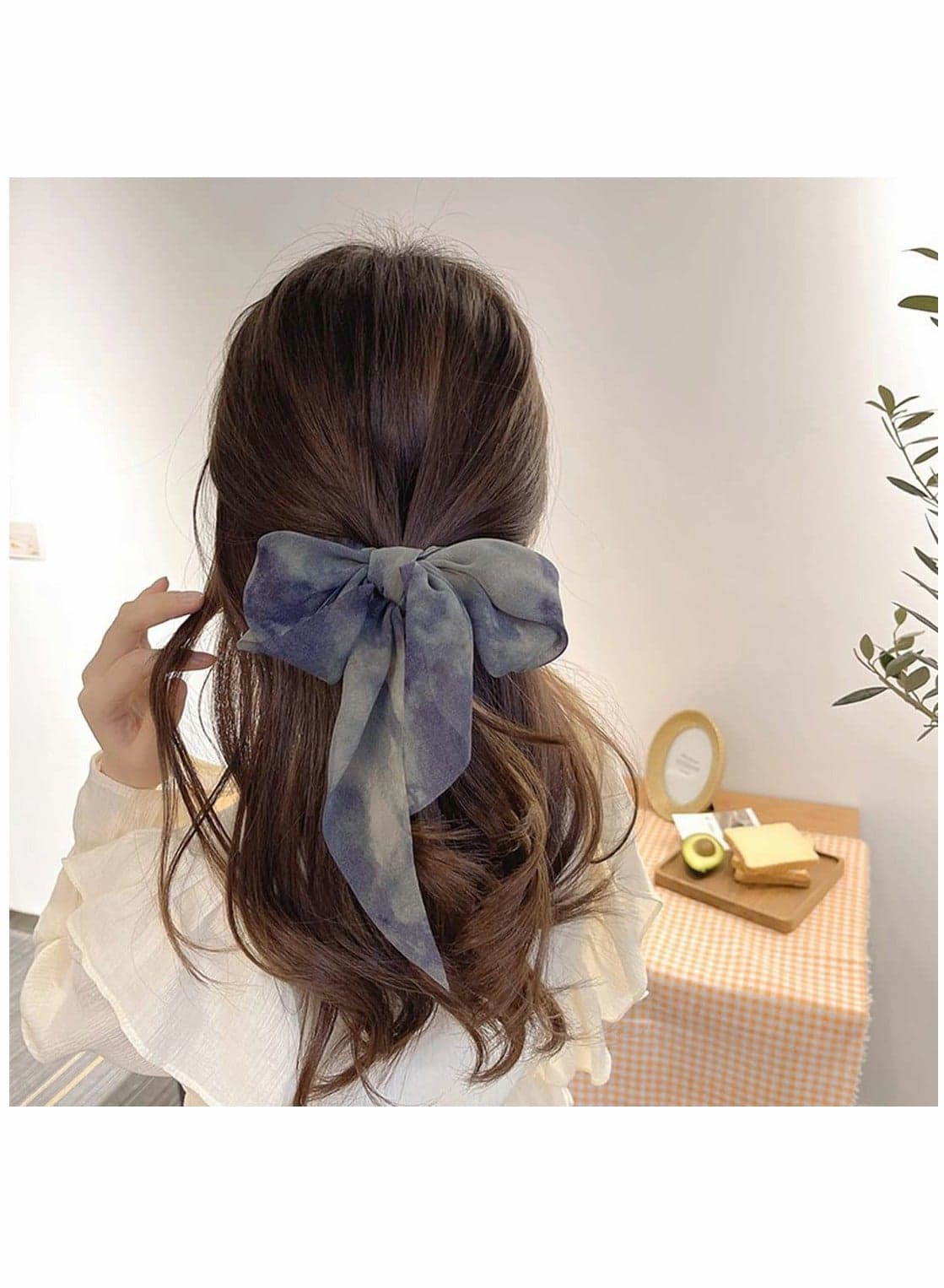 Chiffon Hair Scrunchies, Ribbon Elastic Bobbles Hair Ties Band, Elastics Ponytail Holder Scarf Scrunchies Hair Accessories for Women, Girls -3pcs