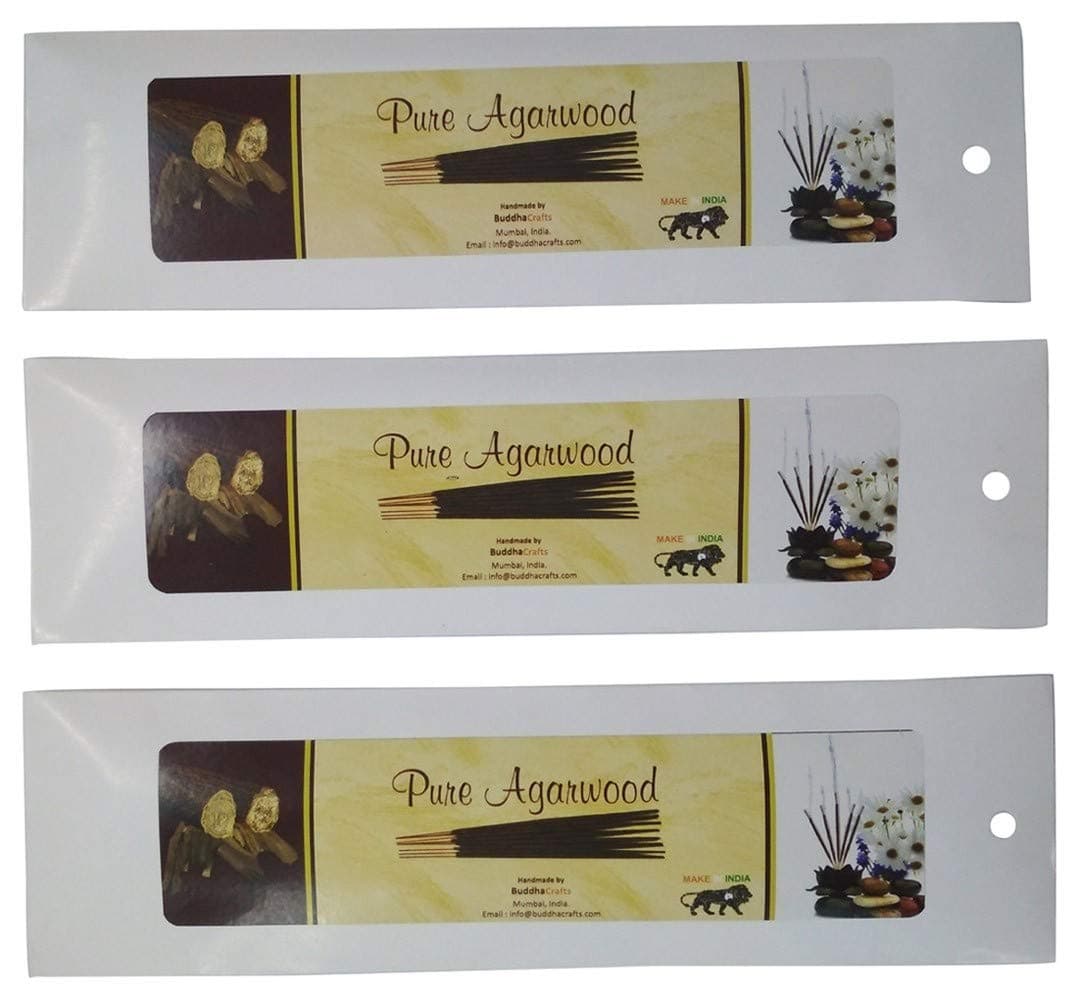 Buddha Crafts (TM) Pure Agarwood Incense Sticks - Set of 3