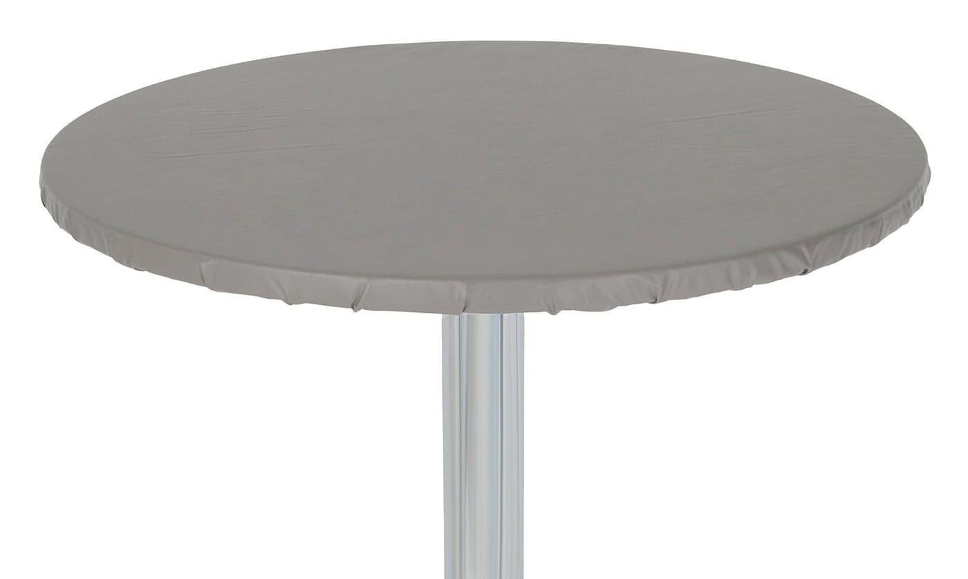 Yourtablecloth Heavy Duty Vinyl Round Fitted Tablecloth Table Cover with Flannel Backing Vibrant Colors Elasticized Tablecloth Great for Indoor and Outdoor Dining and Playing Cards 42 White