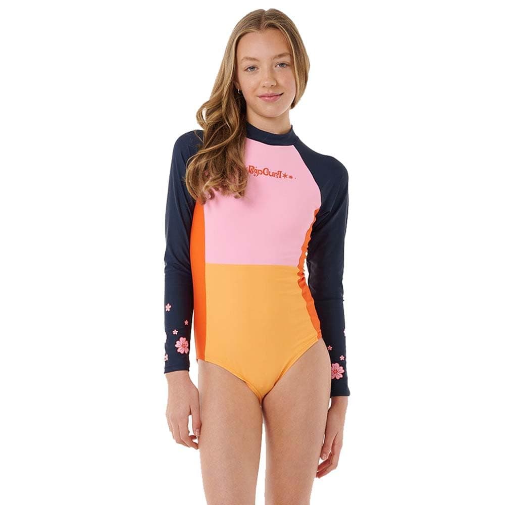 Rip Curl Girls High Tide Long Sleeve Rashguard Swimsuit Multico