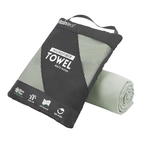 Rainleaf Microfiber Towel Perfect Travel & Gym & Camping Towel. Quick Dry - Super Absorbent - Ultra Compact - Lightweight. Suitable for Trip, Beach, Shower, Backpacking, Pool