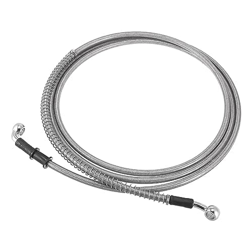 Motoforti Universal 240cm 94.49" Motorcycle Brake Clutch Oil Hose Line Pipe Hydraulic Reinforced Stainless Steel Braided Silver Tone