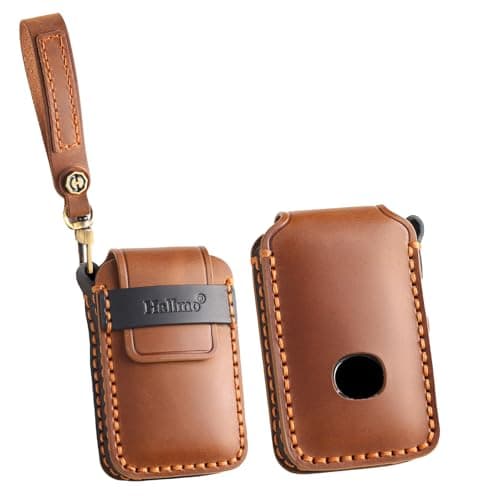 ontto Fit for Mazda 3 Hatchback Key Fob Case Handmade Leather Car Key Cover for CX-5 CX-50 CX-3 CX-30 CX-9 CX-90 2020-2024 Car Accessories Soft and Durable Key Skin Full Protection,Brown