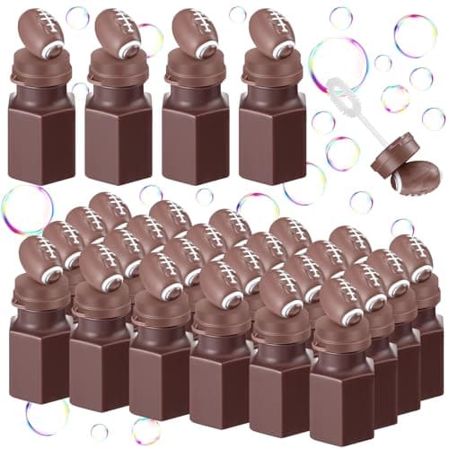 Syhood 24 Pcs Football Bubbles Party Favors Sports Ball Shape Bubble Wand 03 oz Sport Party Bottle for Gift Goodie Bag Stuffers Birthday Supplies