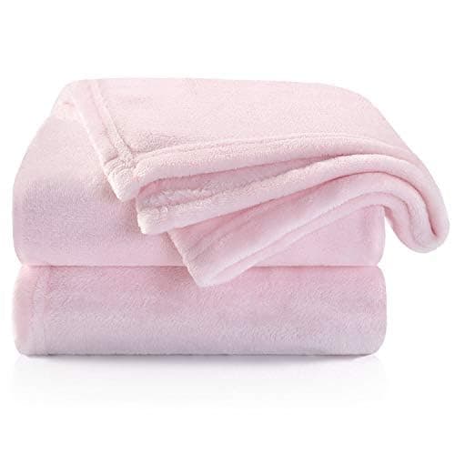 TILLYOU Baby Fleece Blanket 30x40 Inches Pink Throw Blanket Soft and Warm Baby Blankets for Boys and Girls Blanket for Toddler Infant Newborn, Pink