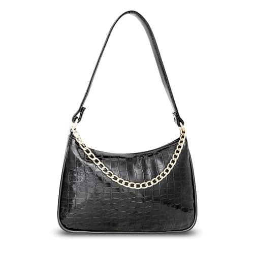 HAYSCH, Shoulder Bag, Purses for Women Dumpling Small Hobo Bags Vegan Ladies Clutch Synthetic Leather Shoulder Bag Pack of 1 (Luxurious Black)