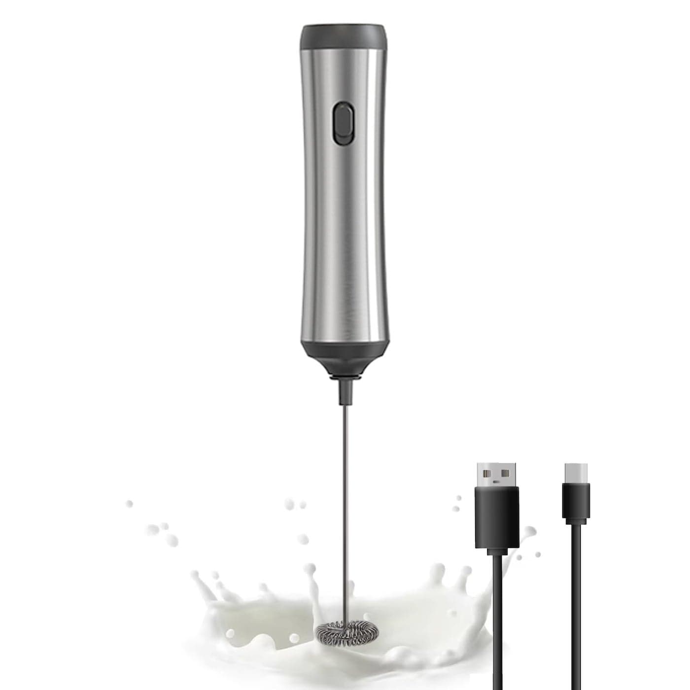 Handheld Coffee FrotherUSBRechargeable Hand FrotherAdjustable Handheld Milk Frother for Cappuccinos Hot Chocolate Milkshakes Egg Mix
