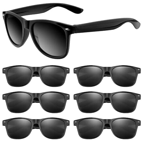 ASTARON Black Novelty Sunglasses Bulk 6 Pack Black Novelty Sunglasses Party Favors for Summer Beach Pool Wedding PartyGreat Gift for Pool Birthday Party Supplies Goody Bag Favors