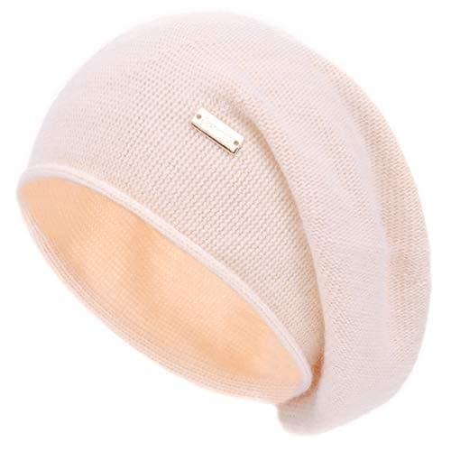 jaxmonoy Slouchy Knit Beanie Hat for Women Winter Soft Warm Ladies Slouch Knitted Skull Beanies Cap - Beige