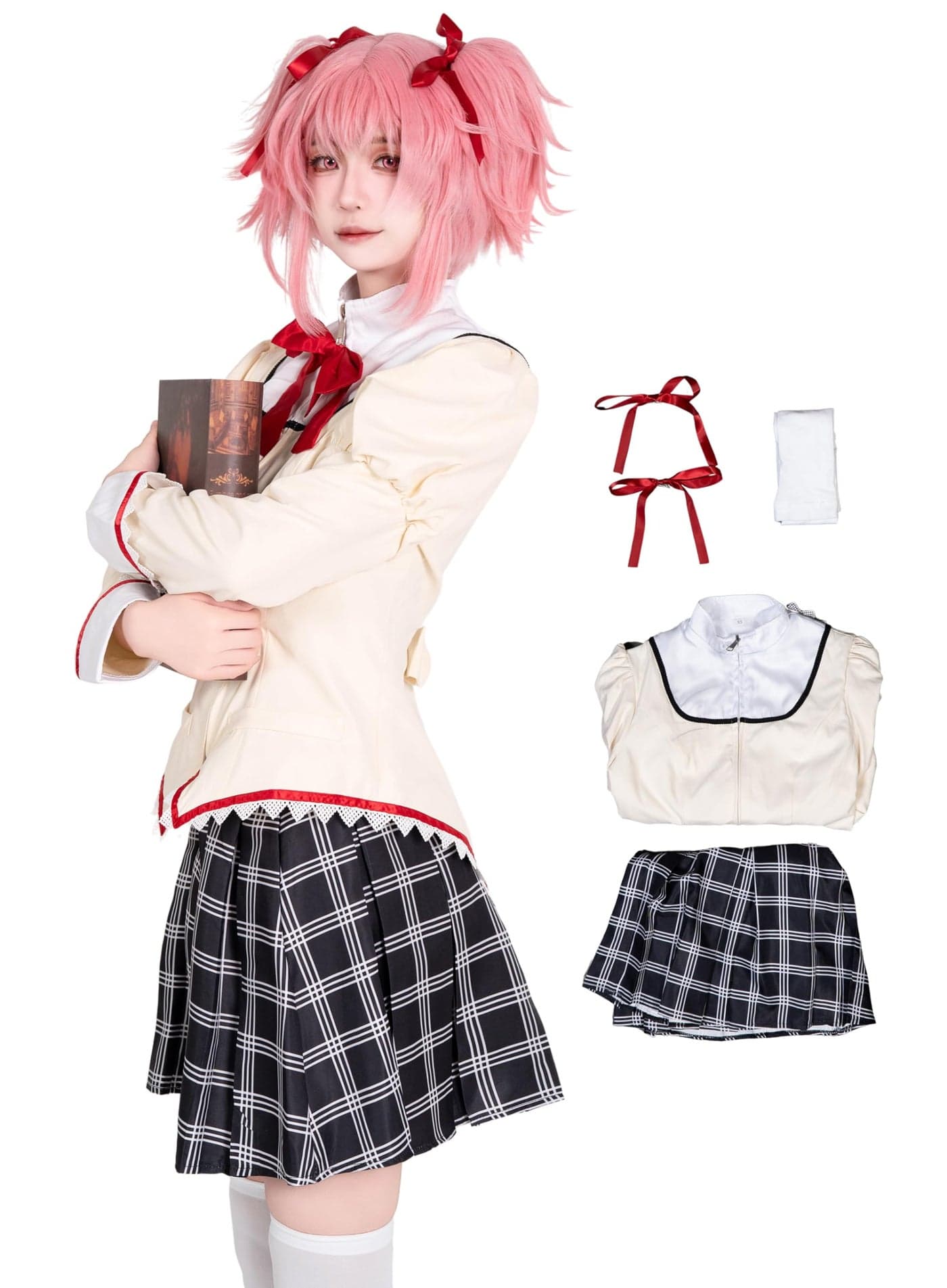 OSIAS Puella Magi Madoka Magica Kaname Madoka Uniform Cosplay CostumeL