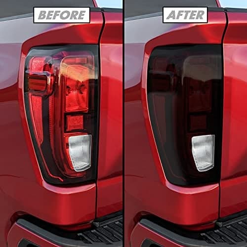 SlickMod PreCut Vinyl Smoke Tint for 2019-2023 GMC Sierra 1500 Tail Light (Non LED) (20% Dark Smoke, 2. Taillight Cutout)