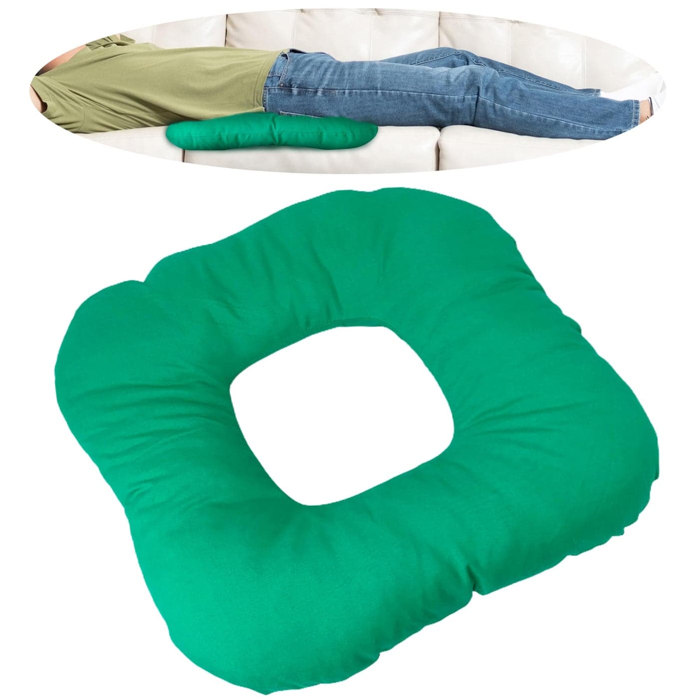 JuGeoZhi Bed Sore Cushion Donut Pillow Soft Butt Hemorrhoid Pillow for Sitting Tailbone Pain Postpartum Doughnut Pillow Pad for Butt Positioning 12x12 Inch