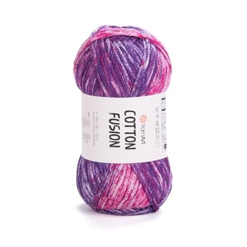 YarnArt Cotton Fusion 100 Cotton Multicolor Yarn for Knitting Crochet Soft Lightweight Summer Yarn 352 Oz 100g 246 Yards 225m Ideal for Accessories DIY Projects 3647