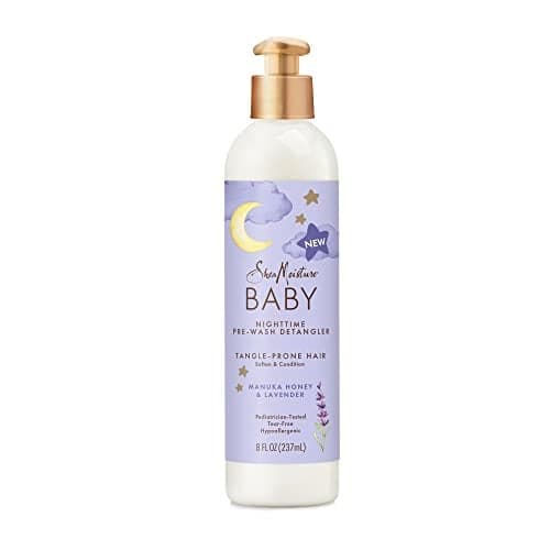 SheaMoisture Baby Pre-Wash Hair Detangler Manuka Honey & Lavender for Delicate Hair and Skin Nighttime Skin and Hair Care Regimen 8 oz